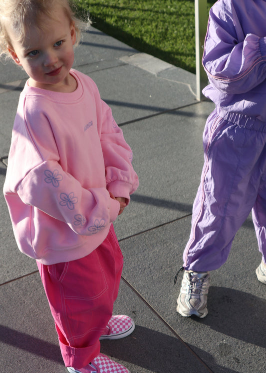 Chunky organic cotton crew jumper - pink