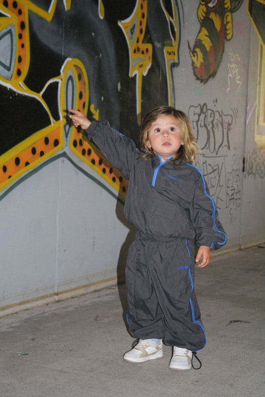 Recycled tracksuit jacket - charcoal