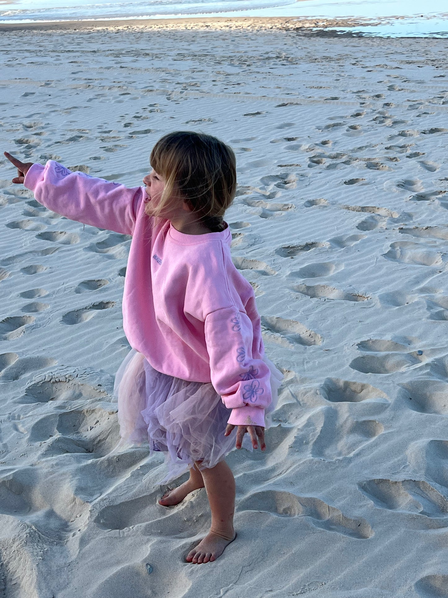 Chunky organic cotton crew jumper - pink