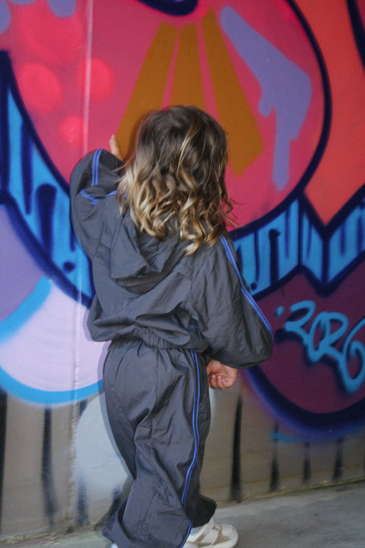 Recycled tracksuit jacket - charcoal