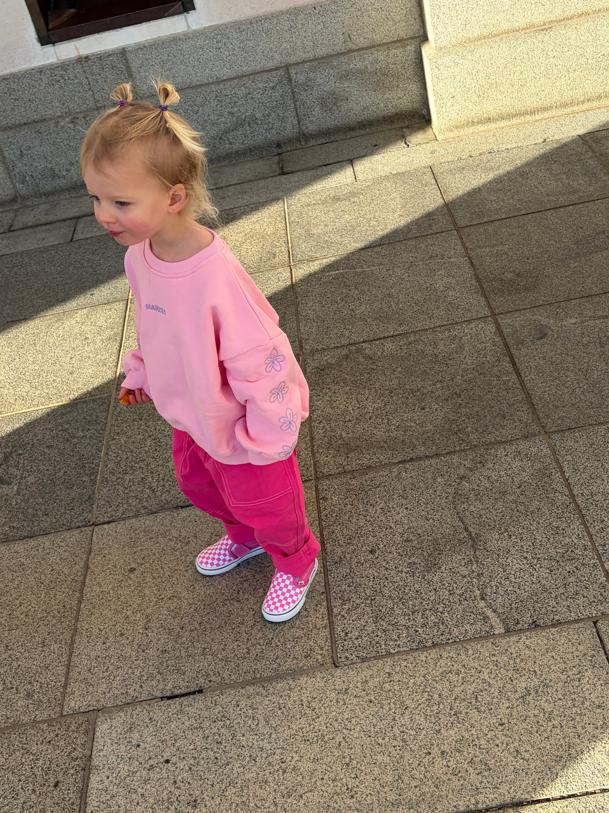 Chunky organic cotton crew jumper - pink