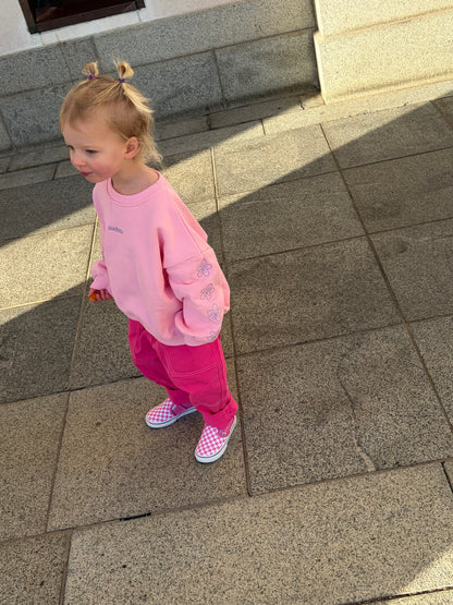 Chunky organic cotton crew jumper - pink