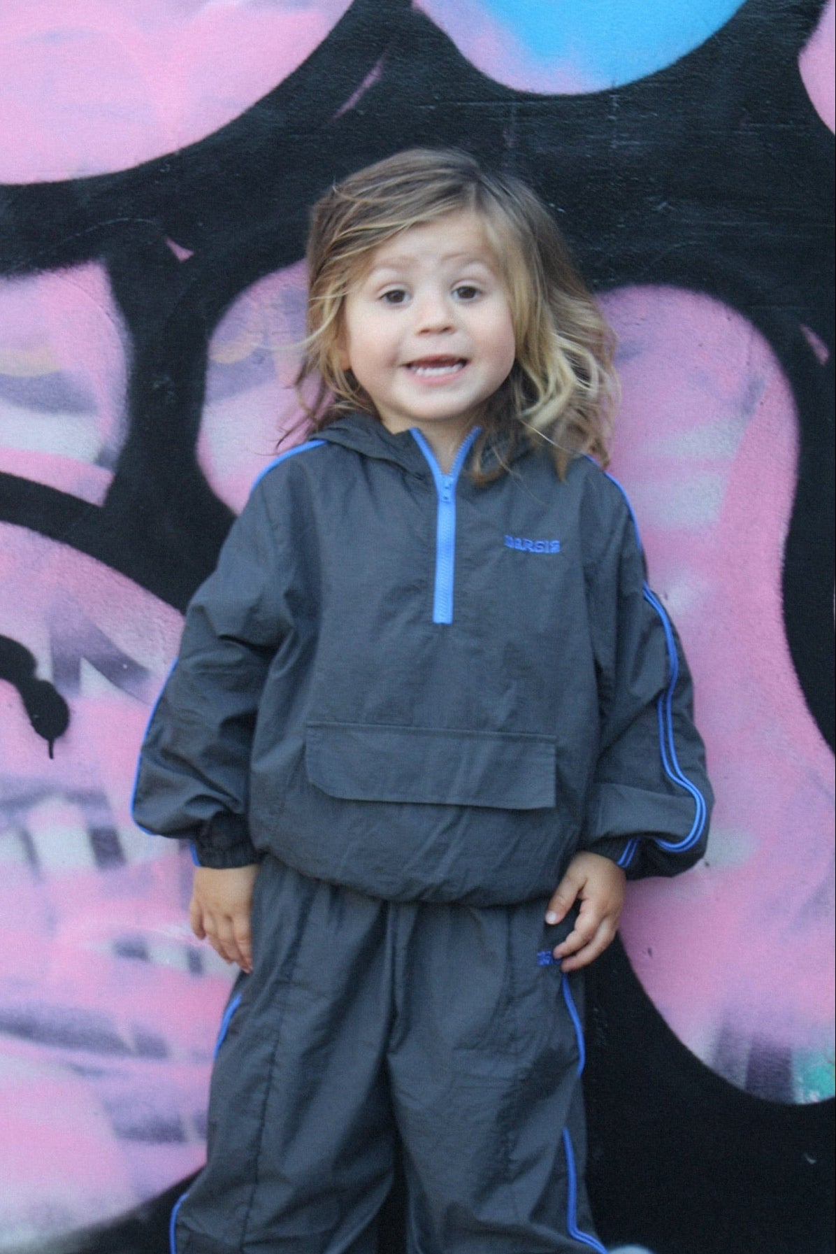Recycled tracksuit jacket - charcoal