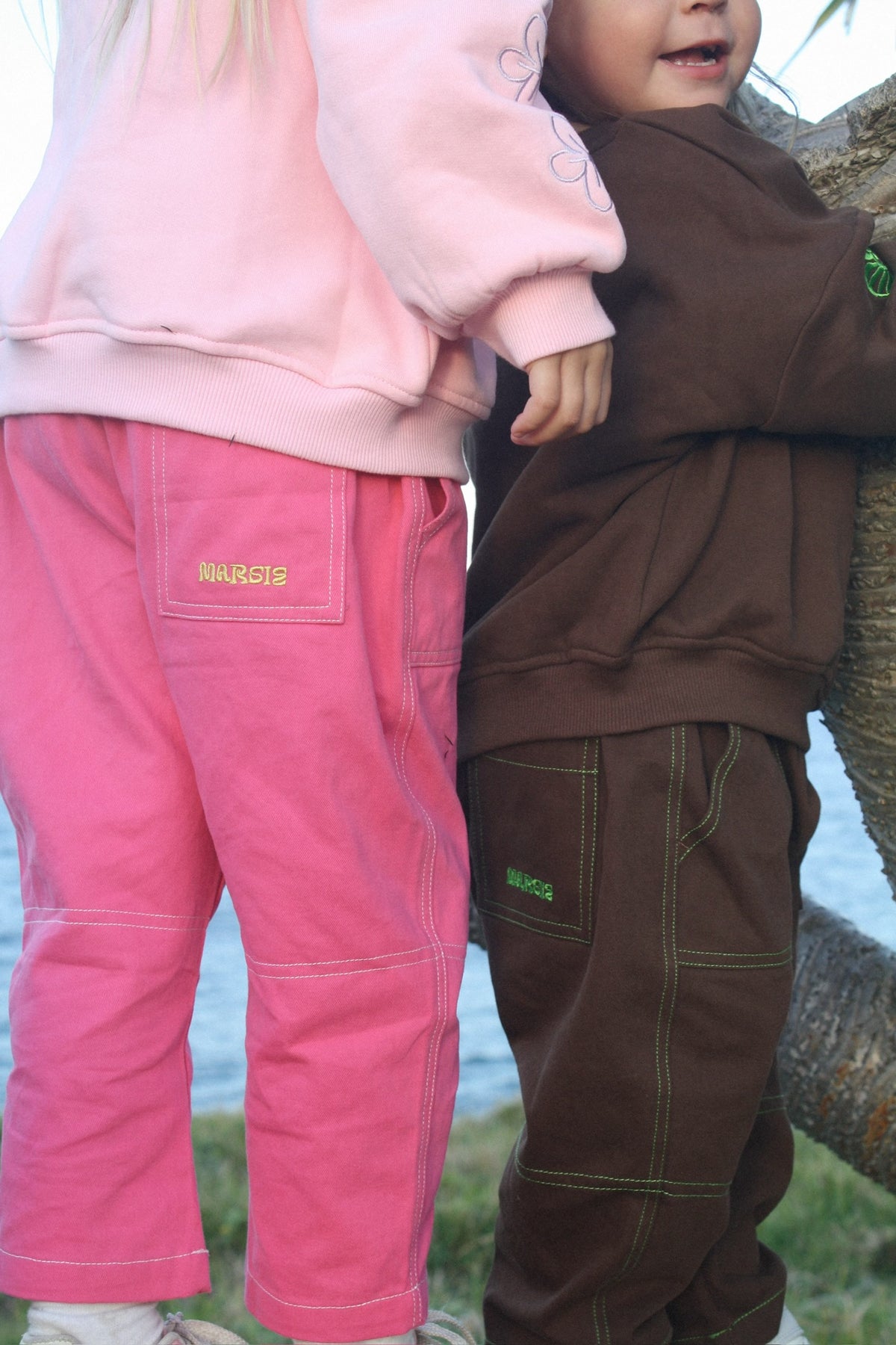 Barrel organic cotton canvas pants - pink