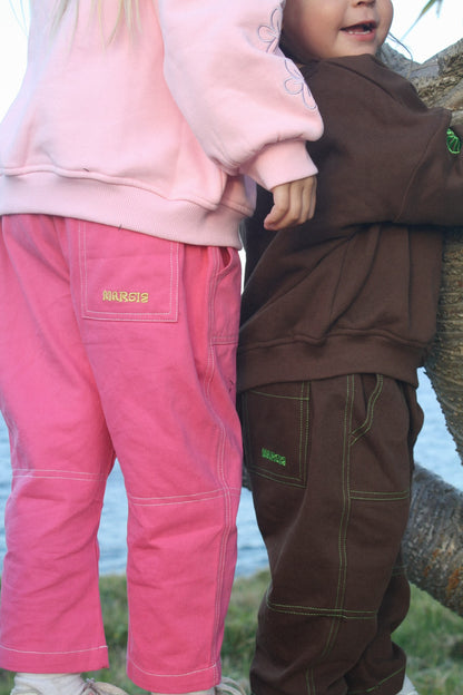 Barrel organic cotton canvas pants - pink