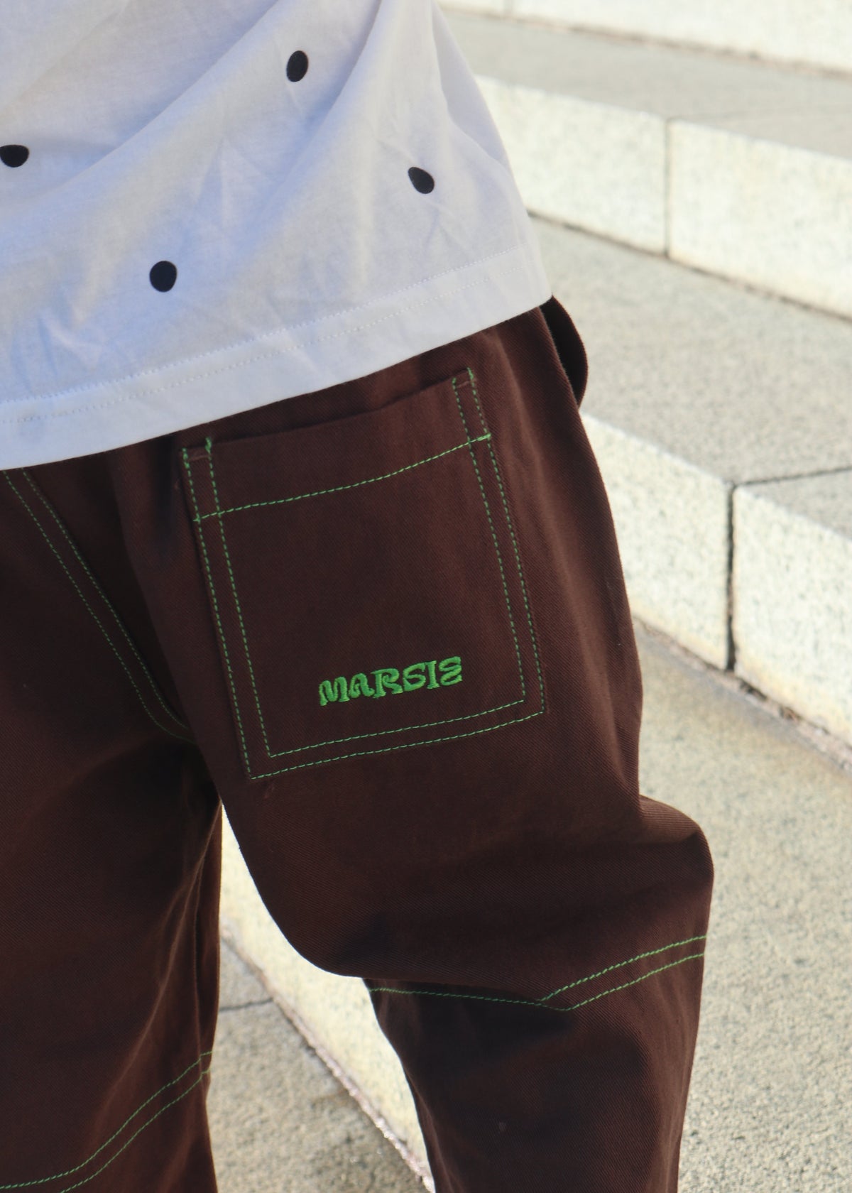 Barrel organic cotton canvas pants - chocolate