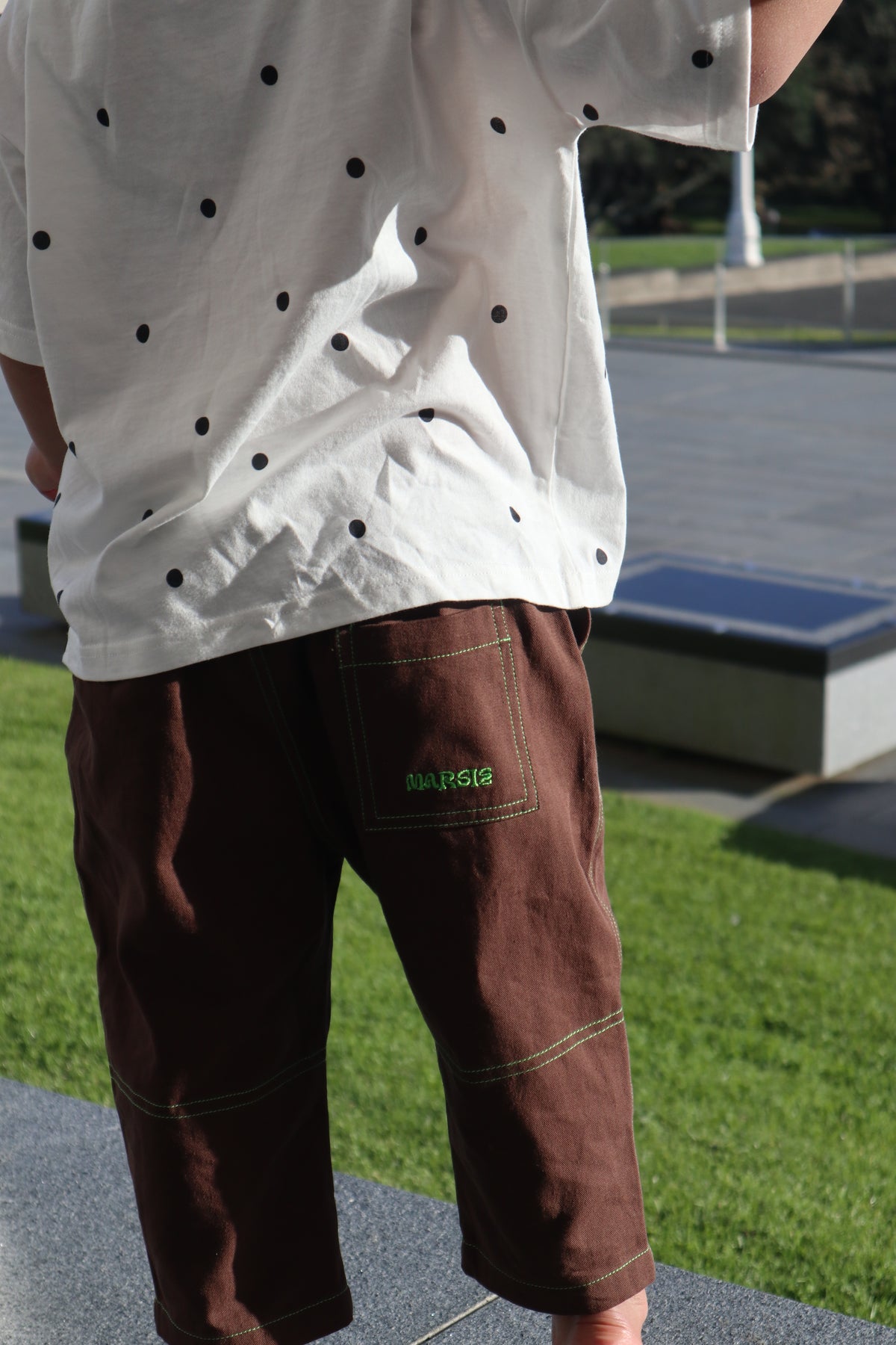 Barrel organic cotton canvas pants - chocolate