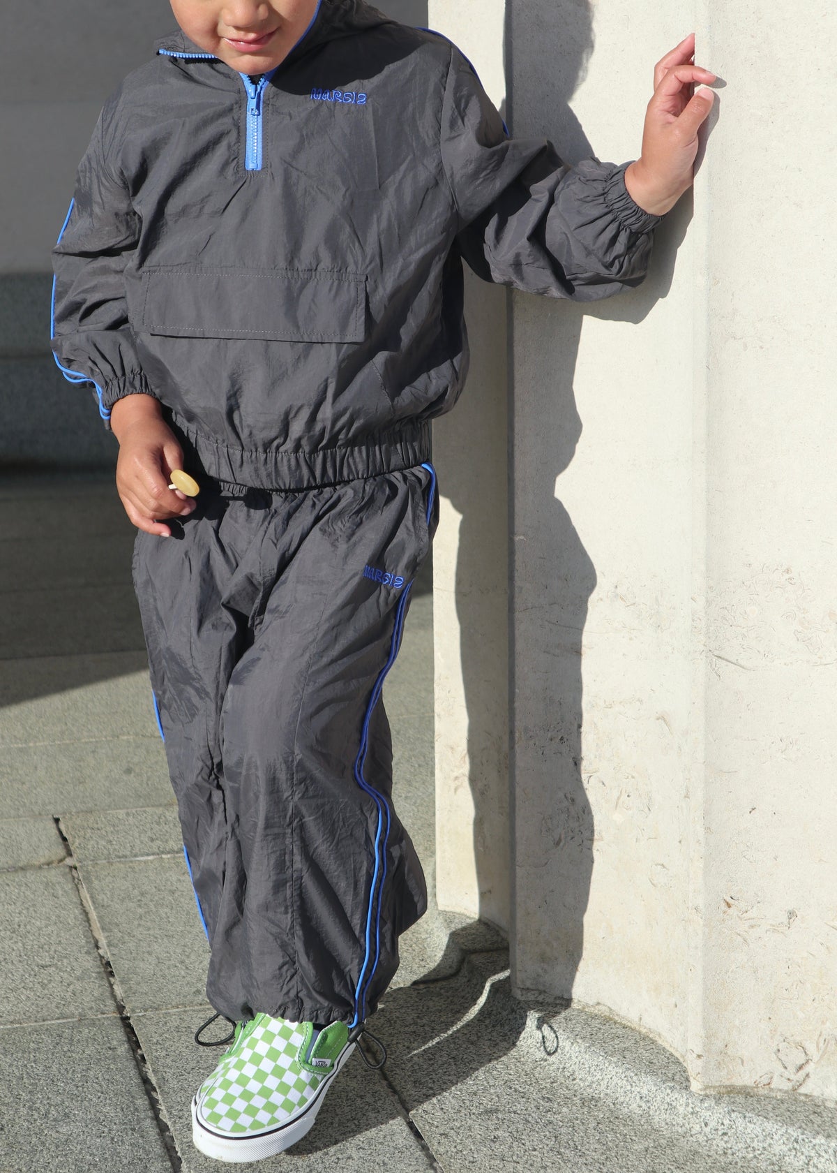 Recycled tracksuit jacket - charcoal