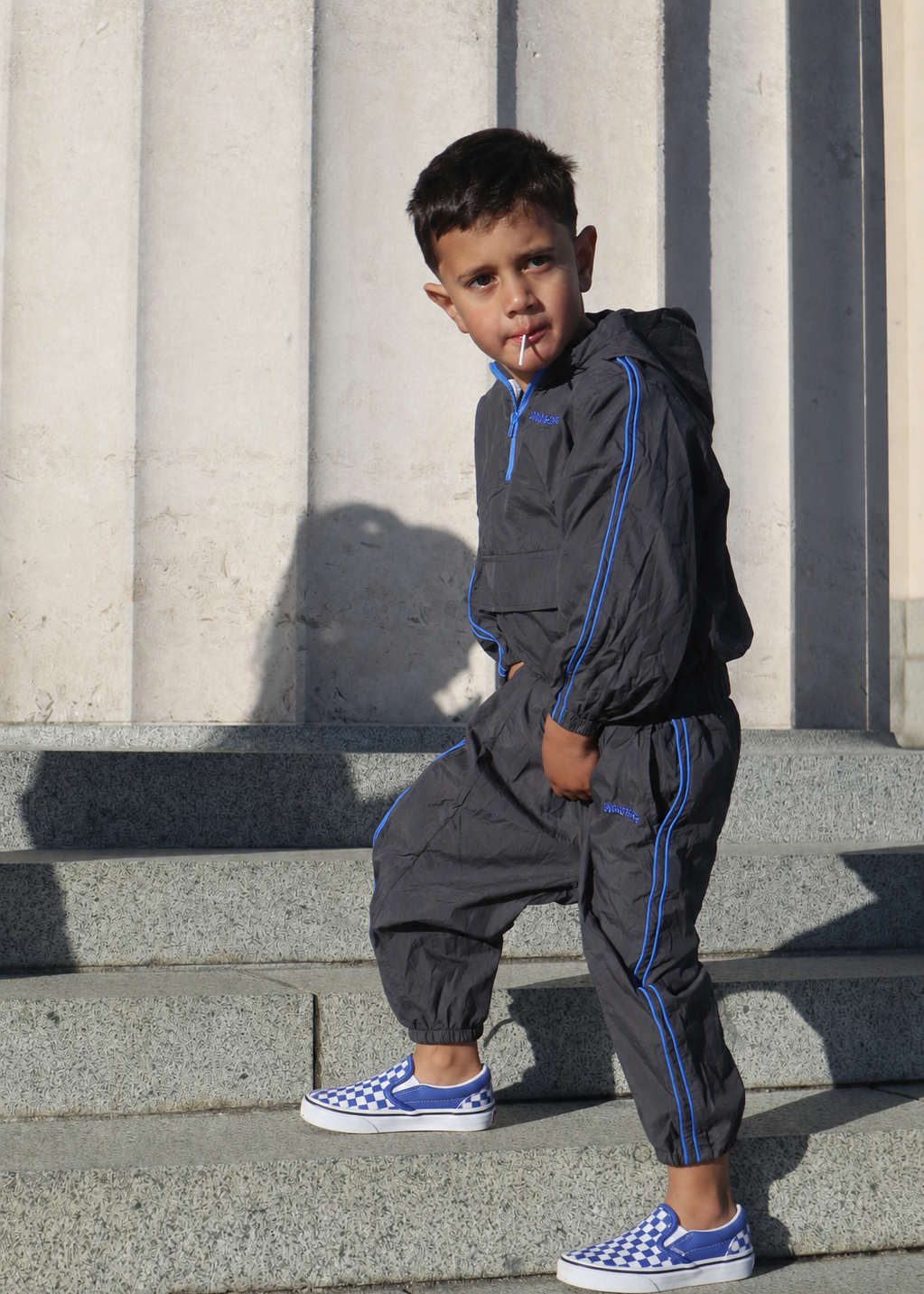 Recycled tracksuit pants - charcoal
