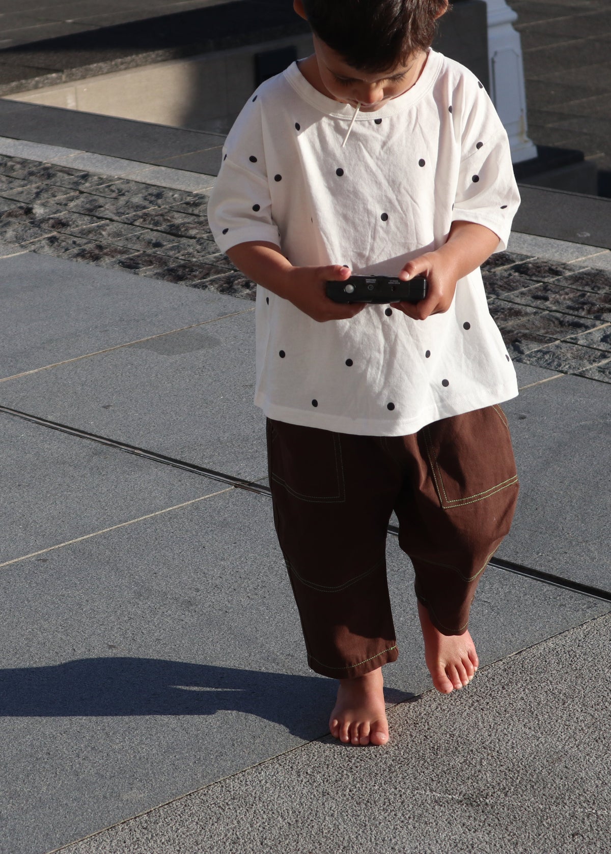 Barrel organic cotton canvas pants - chocolate