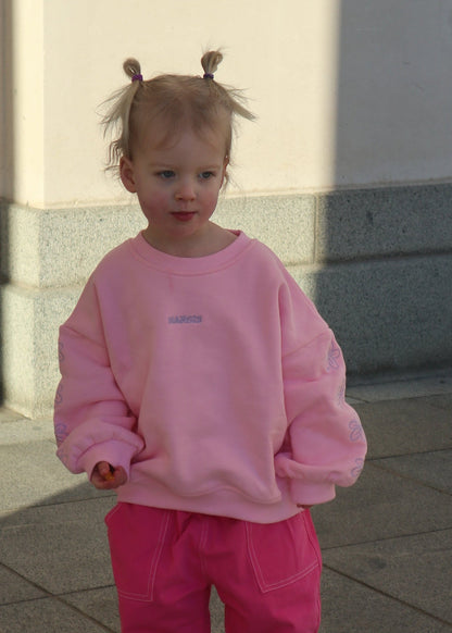Chunky organic cotton crew jumper - pink