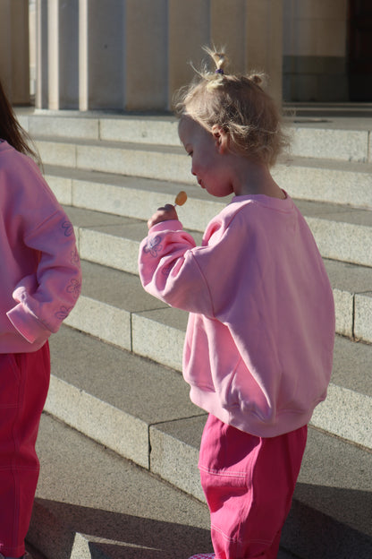 Chunky organic cotton crew jumper - pink
