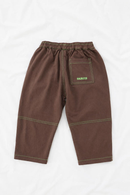 Barrel organic cotton canvas pants - chocolate